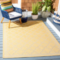 Safavieh Courtyard Collection 6'7' Square Gold/Beige Cy6918 Trellis Indoor/ Outside Waterproof Easy Cleansingpatio Backyard Mudroom Area Mat