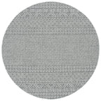 Safavieh Courtyard Collection 4' Round Grey/Black Cy8235 Indoor/ Outside Waterproof Easy Cleansingpatio Backyard Mudroom Area Mat