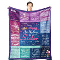Wisegem Sister Birthday Gift Ideas - Birthday Gifts For Sister Blanket 60'X50' - Funny Sister Birthday Gifts From Sister - Hap
