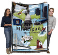 Pure Country Weavers State Of Michigan Blanket - Gift Tapestry Throw Woven From Cotton - Made In The Usa (72X54)