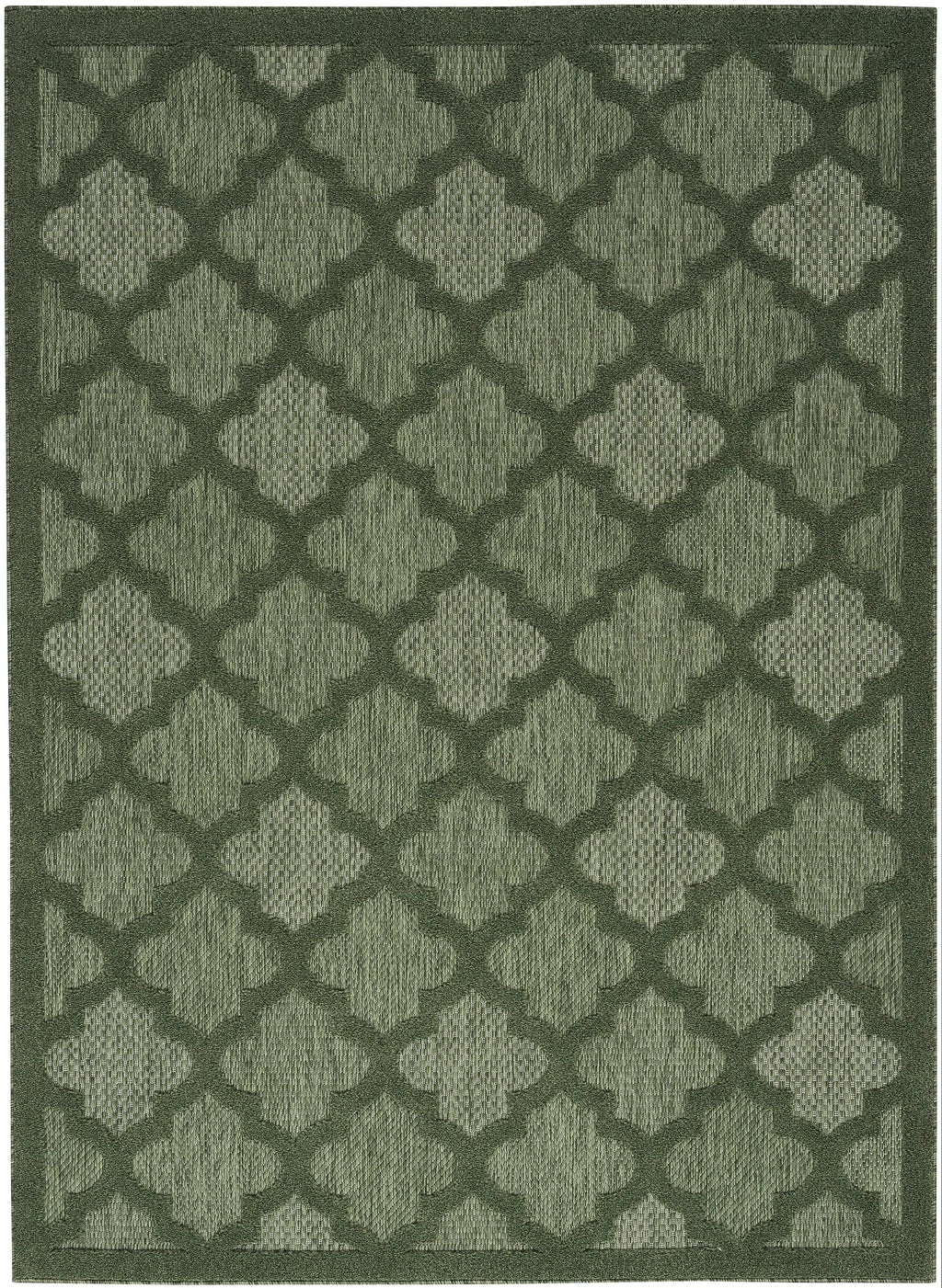 Nourison Easy Care Indoor/Outdoor Green 4' X 6' Area Rug, Easy Cleaning, Non Shedding, Bed Room, Living Room, Dining Room, Backyard, Deck, Patio (4X6)