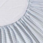 Eddie Bauer Sheets Cotton Percale Bedding Set, Crisp & Cool, Stylish Home Decor, Full, Ticking Stripe Blue/White
