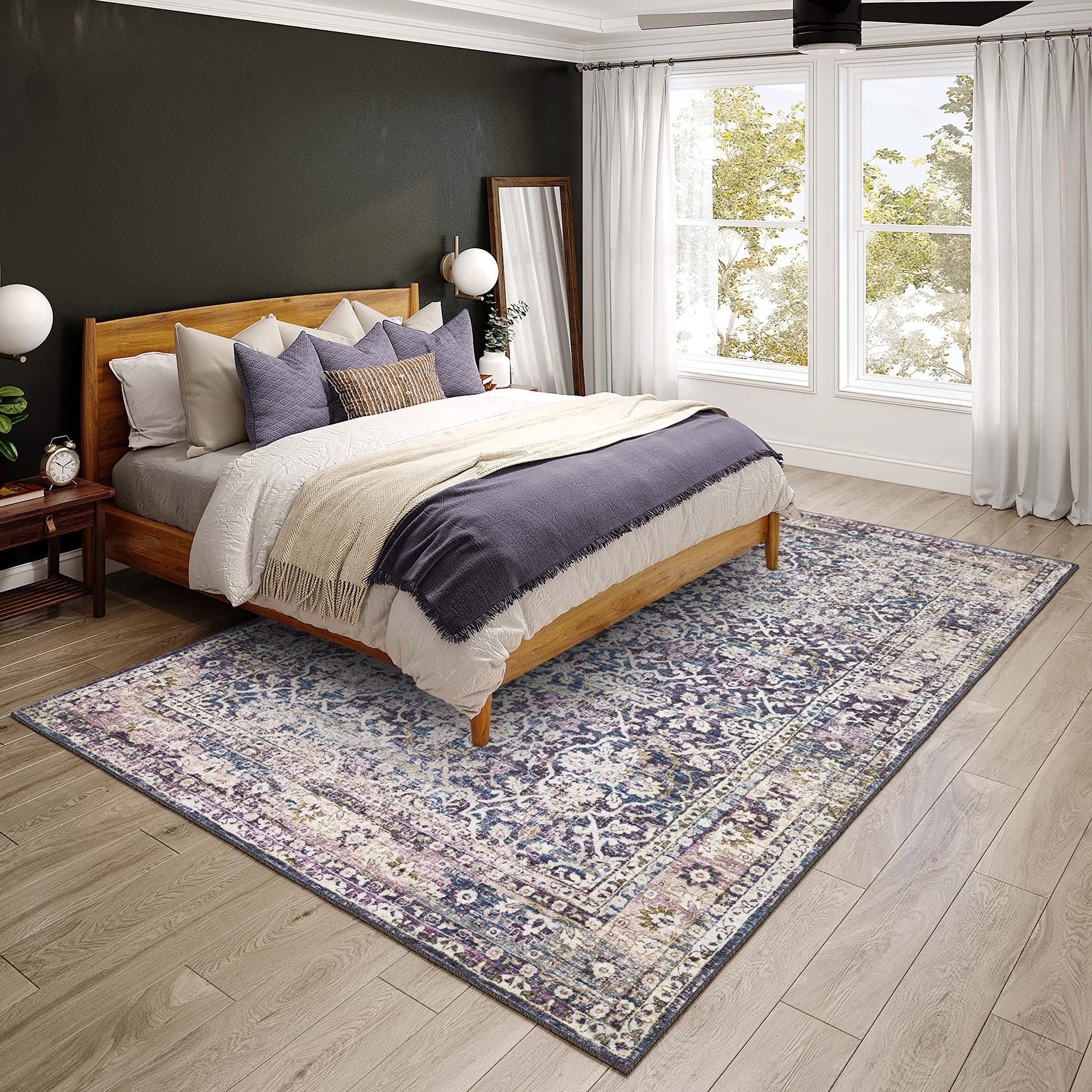 Dalyn Rugs Jericho Jc3 Violet 5' X 7'6" Rectangle Soft Area Rug, Easy Clean, Non Shedding, Bedroom, Entry, Living Room, Dining Room, Kitchen Rug