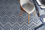 Nourison Versatile Indoor/Outdoor Navy Blue 8' X 10' Area Rug, Easy Cleaning, Non Shedding, Bed Room, Living Room, Dining Room, Deck, Backyard, Patio, High Traffic Area (8X10)
