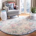 SAFAVIEH Madison Collection Round Rug - 12 Round, Navy & Teal, Bohemian Design, Stain Resistant, Ideal for High Traffic Areas i