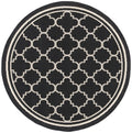 SAFAVIEH Courtyard Collection 4 Round Black/Beige CY6918 Trellis Indoor/ Outdoor Splashproof Easy Scrubbing Patio Backyard Mudr