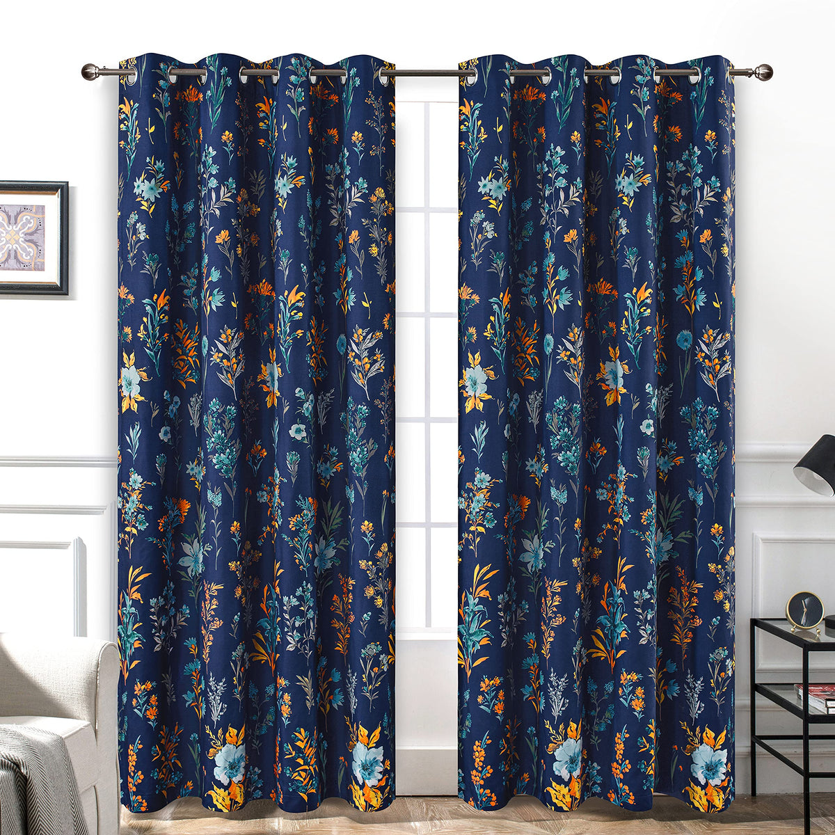 Driftaway Floral Curtains For Bedroom 84 Inches Long Living Room Lined Blackout Drapes Thermal Insulated Grommet For Kitchen Win