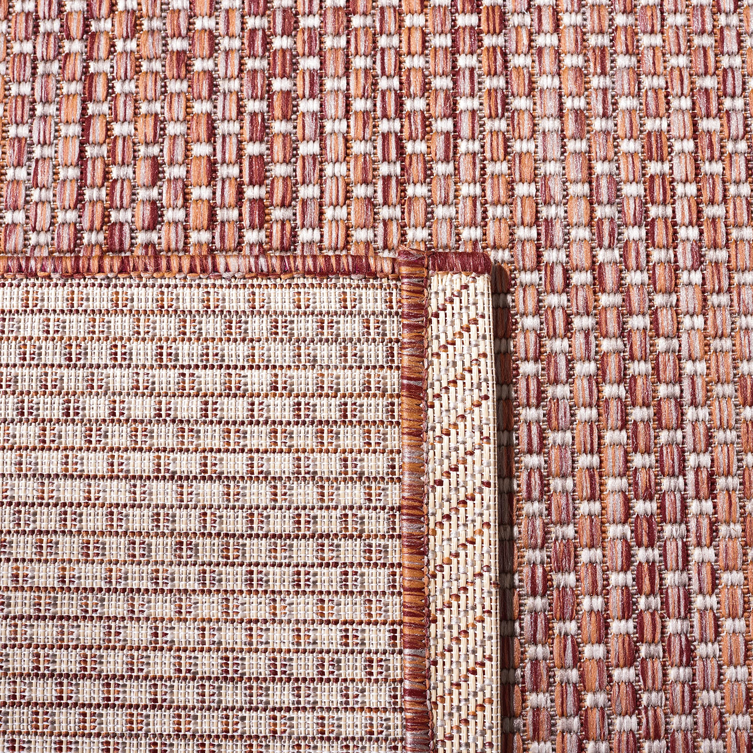 Safavieh Courtyard Collection Accent Rug - 2'3' X 5', Red & Beige, Non-Shedding & Easy Care, Indoor/Outdoor & Washable-Ideal For Patio, Backyard, Mudroom (Cy8521-36521)