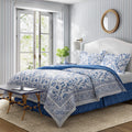 Laura Ashley Charlotte Comforter Set, King, Blue