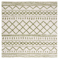 SAFAVIEH Arizona Shag Collection Accent Rug - 32 Square, Ivory & Green, Moroccan Design, Non-Shedding & Easy Care, 1.6-inch Thi