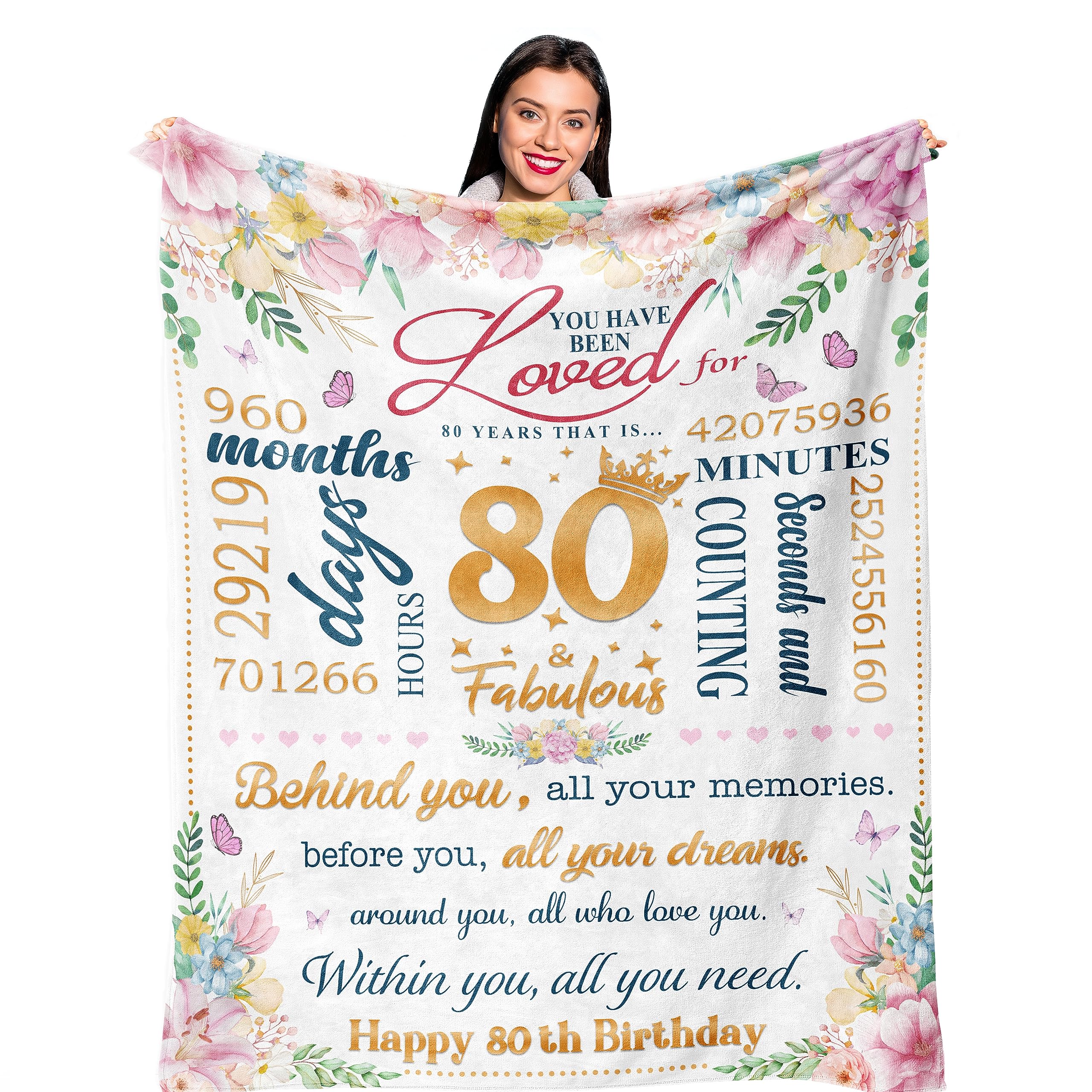 Ruvinzo 80Th Birthday Gifts For Women, 80 Year Old Birthday Gift For Women, Best 80Th Birthday Gifts Idea, Gifts For 80-Year-Old