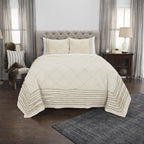 Rizzy Home | BQ4526 | Polyester Quilt | 106"x92" Brown/Neutral/ Geometric