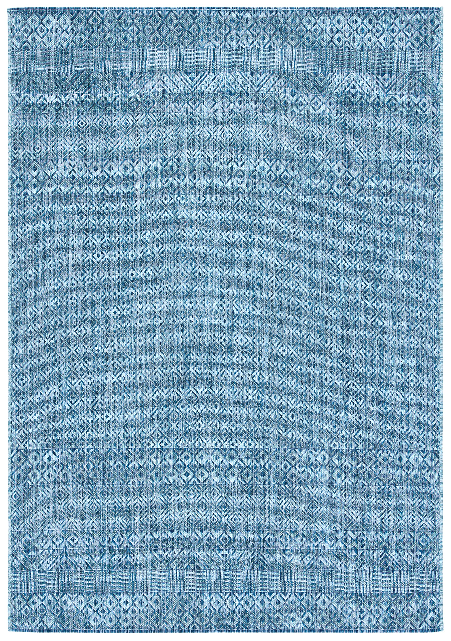 Safavieh Courtyard Collection 5'3' X 7'7' Aqua/Navy Cy8235 Indoor/ Outdoor Patio Backyard Mudroom Area Rug