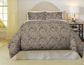 Pointehaven 180 Gsm Cotton Flannel Duvet Set - Full/Queen, Safari, Black