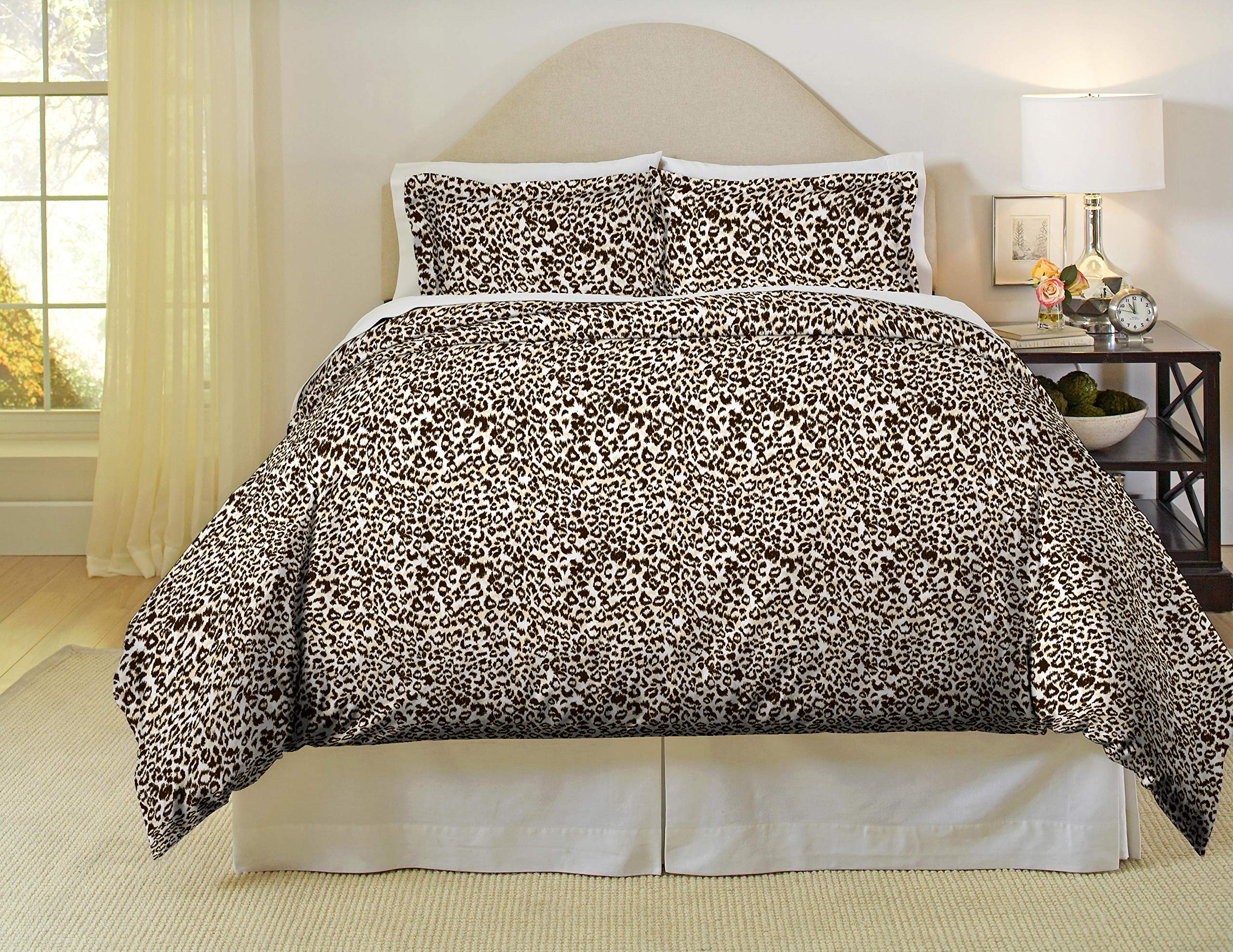 Pointehaven 180 Gsm Cotton Flannel Duvet Set - Full/Queen, Safari, Black