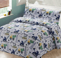 2Pc Twin Bedspread Coverlet Quilt Set Kids/Teens Boys Construction Crane Trucks Cement Truck White Blue Green Black Grey New