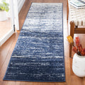 SAFAVIEH Adirondack Collection Runner Rug - 22 x 9, Navy & Ivory, Modern Ombre Design, Non-Shedding & Easy Care, Ideal for Hig