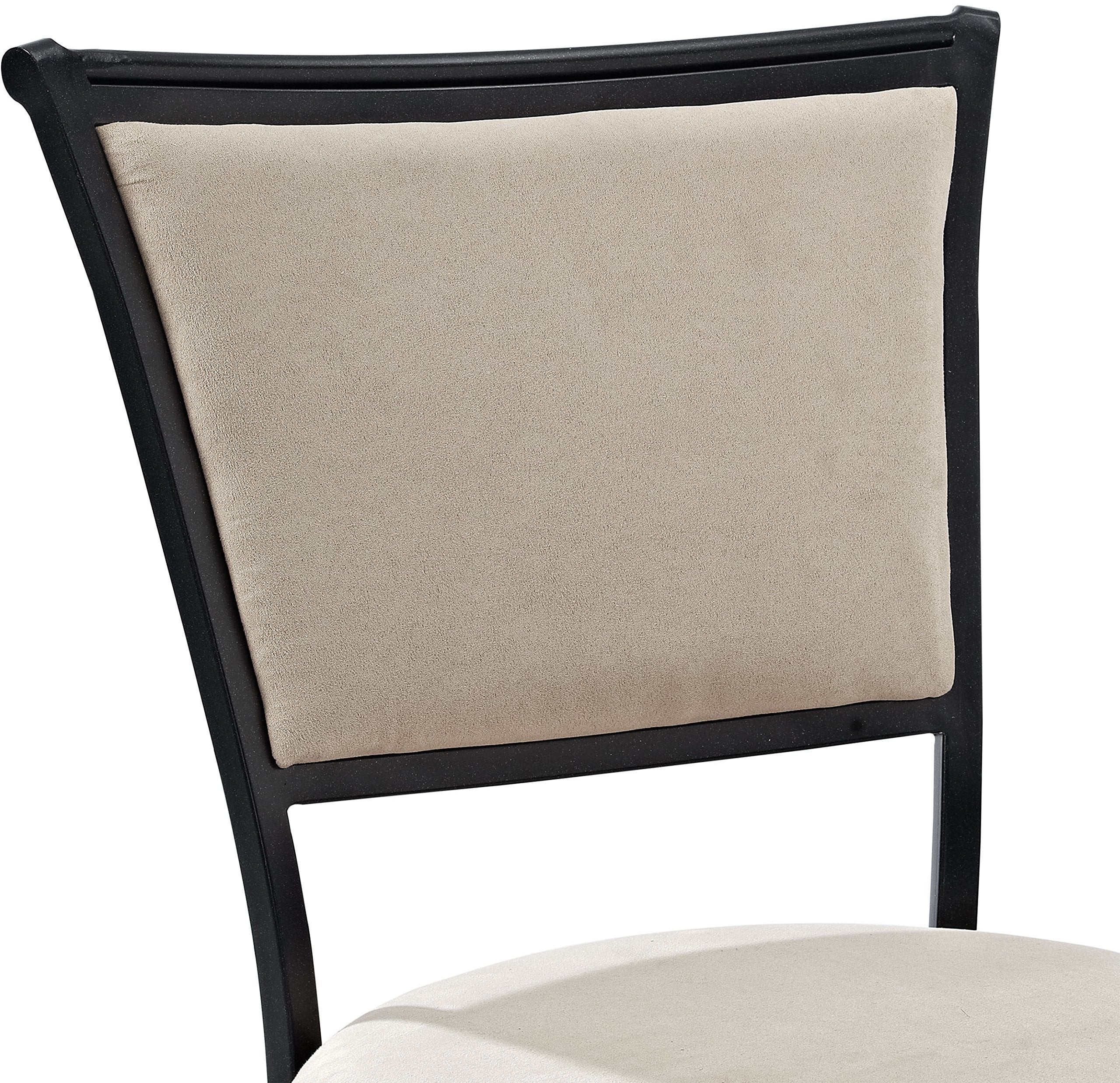 Crosley Furniture Rachel Bar Stool with Upholstered Seat and Back, Black with Beige Cushion, 30-inch