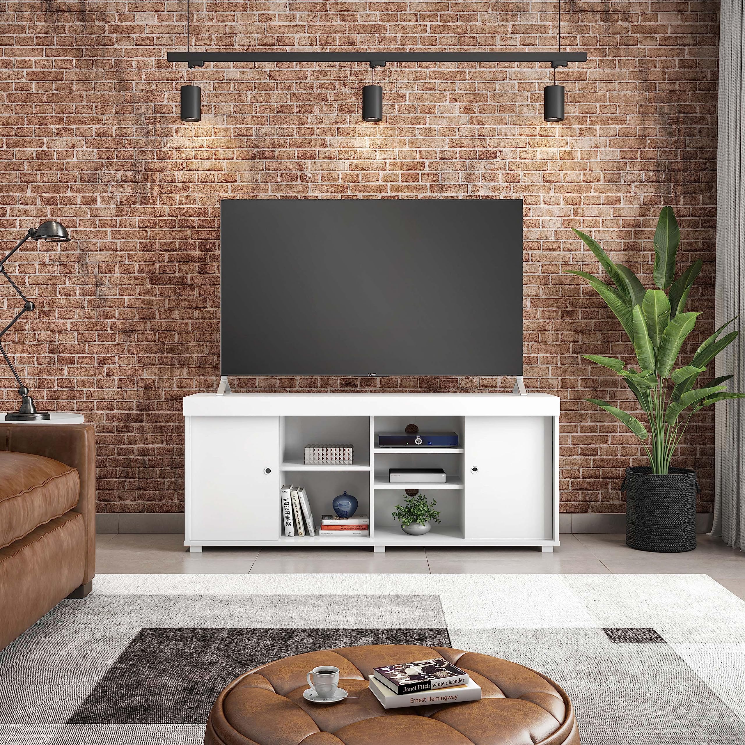 Techni Mobili TV Storage Entertainment Stand, ONE Size, White