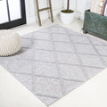 JONATHAN Y IBZ101C-5SQ Salines Diamond Trellis Indoor Outdoor Area Rug Bohemian Geometric Easy Cleaning Bedroom Kitchen Backyard
