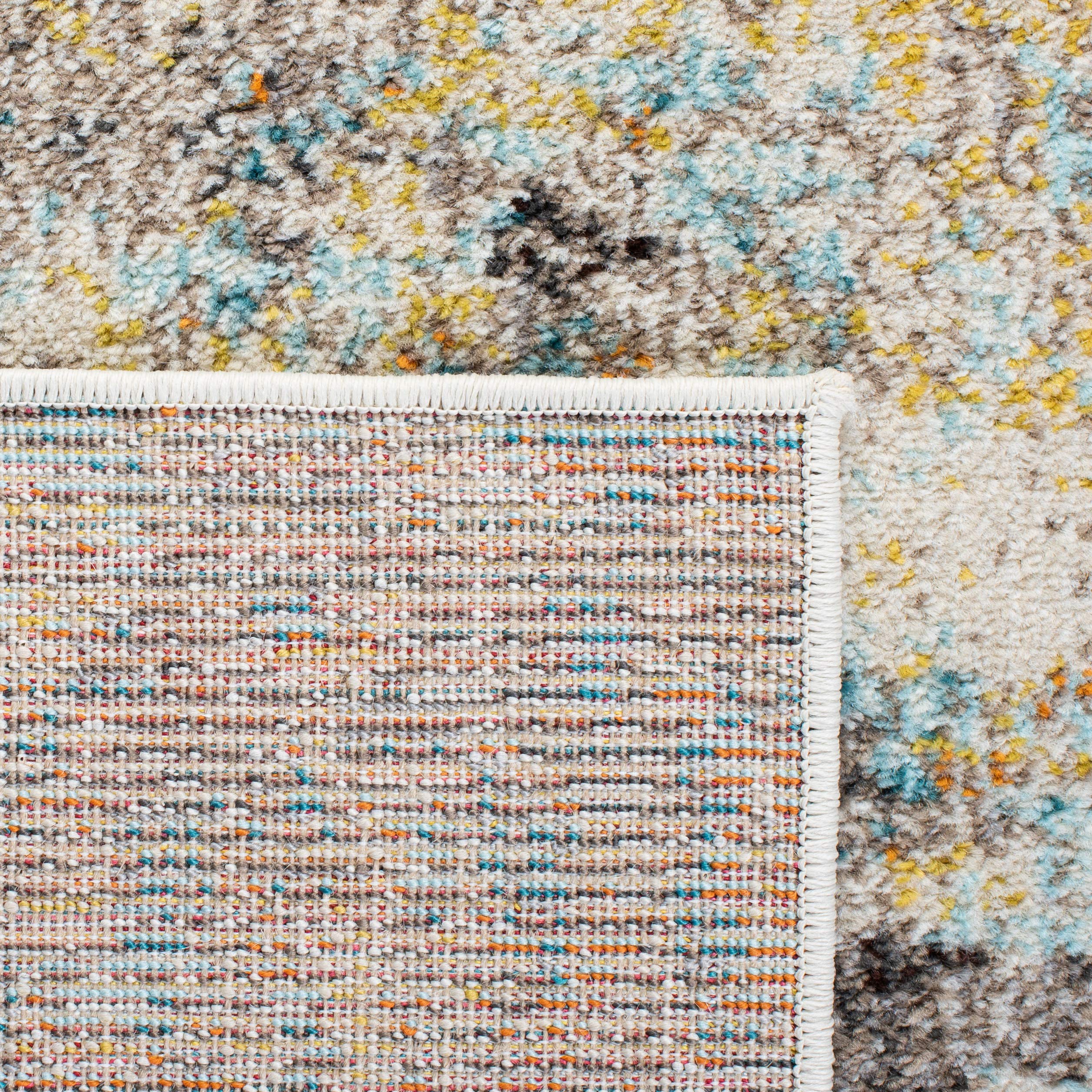 Safavieh Madison Collection Accent Rug - 2'2'' X 4', Grey & Gold, Boho Abstract Distressed Design, Non-Shedding & Easy Care, Ide