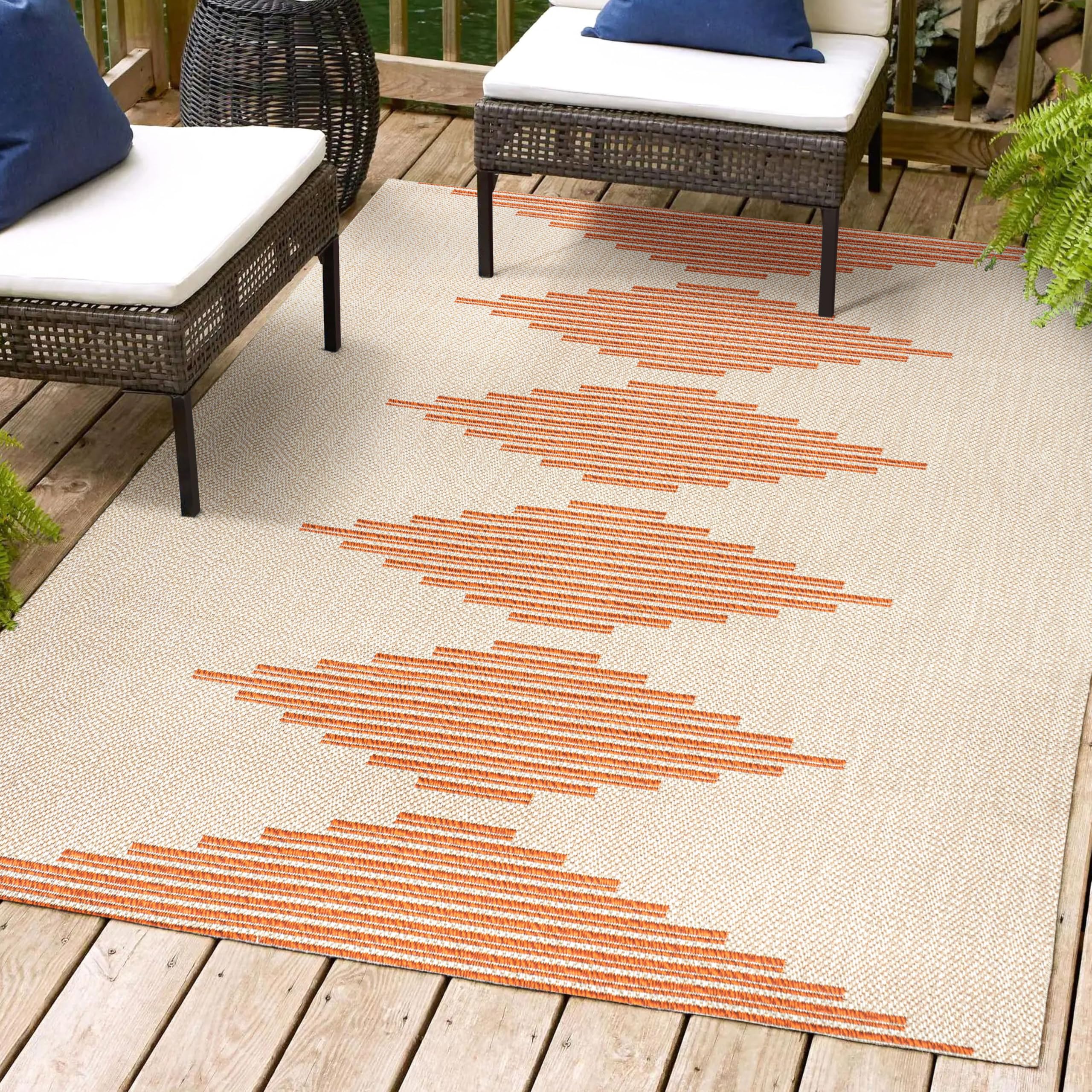 JONATHAN Y SMB204A-3 Vinales Diamond Stripe Indoor Outdoor Farmhouse Transitional Traditional Area Rug,High Traffic,Kitchen,Livi