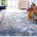 SAFAVIEH Madison Collection Area Rug - 8' x 10', Blue & Grey, Boho Chic Glam Paisley Design, Non-Shedding & Easy Care, Ideal for