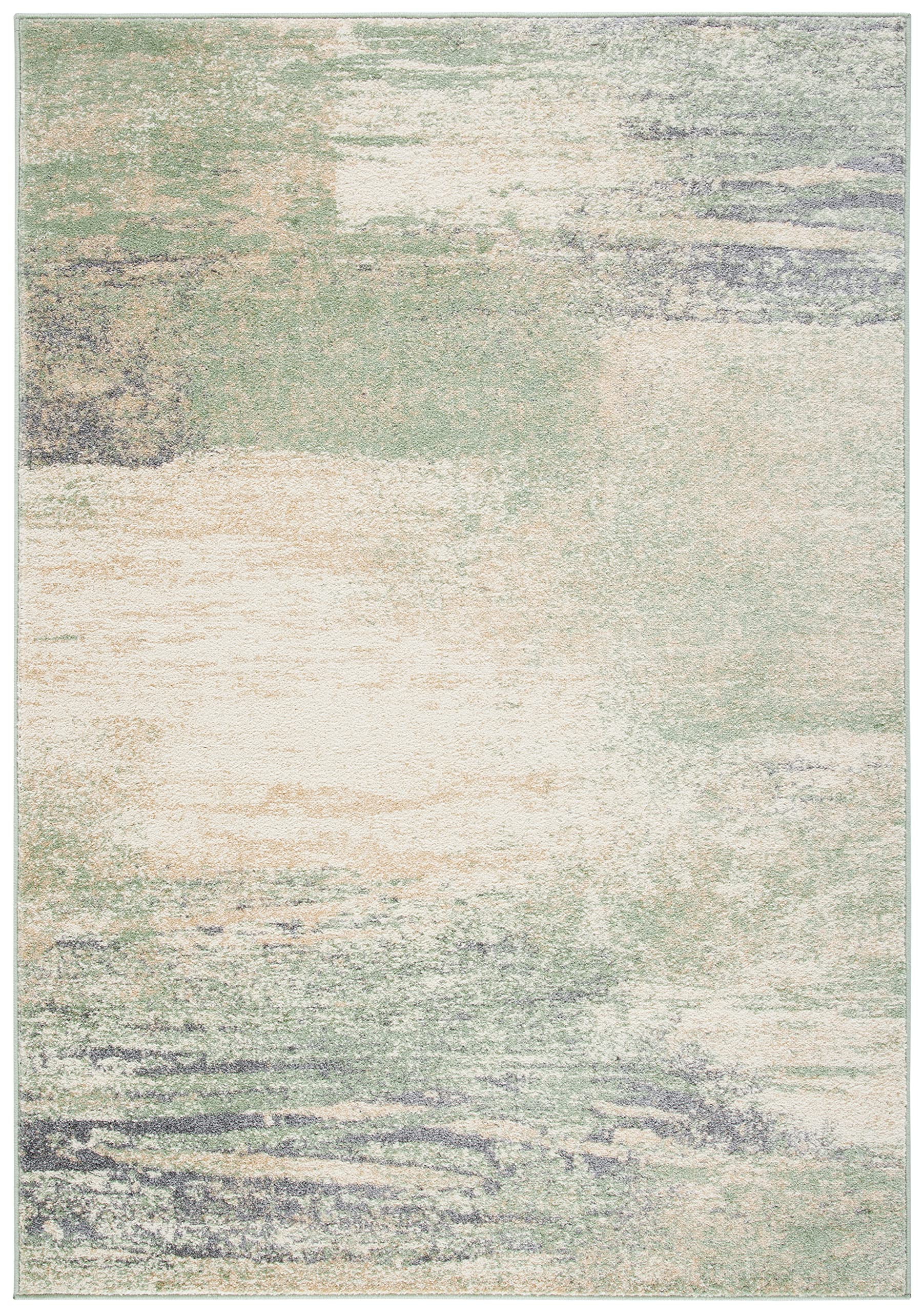 SAFAVIEH Adirondack Collection Accent Rug - 26 x 4, Ivory & Sage, Modern Abstract Design, Non-Shedding & Easy Care, Ideal for 