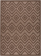 Nourison Versatile Indoor/Outdoor Brown 4' X 6' Area Rug, Easy Cleaning, Non Shedding, Bed Room, Living Room, Dining Room, Backyard, Deck, Patio (4X6)