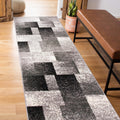 Rugshop Modern Distressed Boxes Runner Rug 2 x 7 Gray