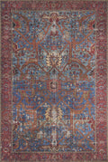 Loloi II Loren Blue/Red 3-6 x 5-6 Accent Rug