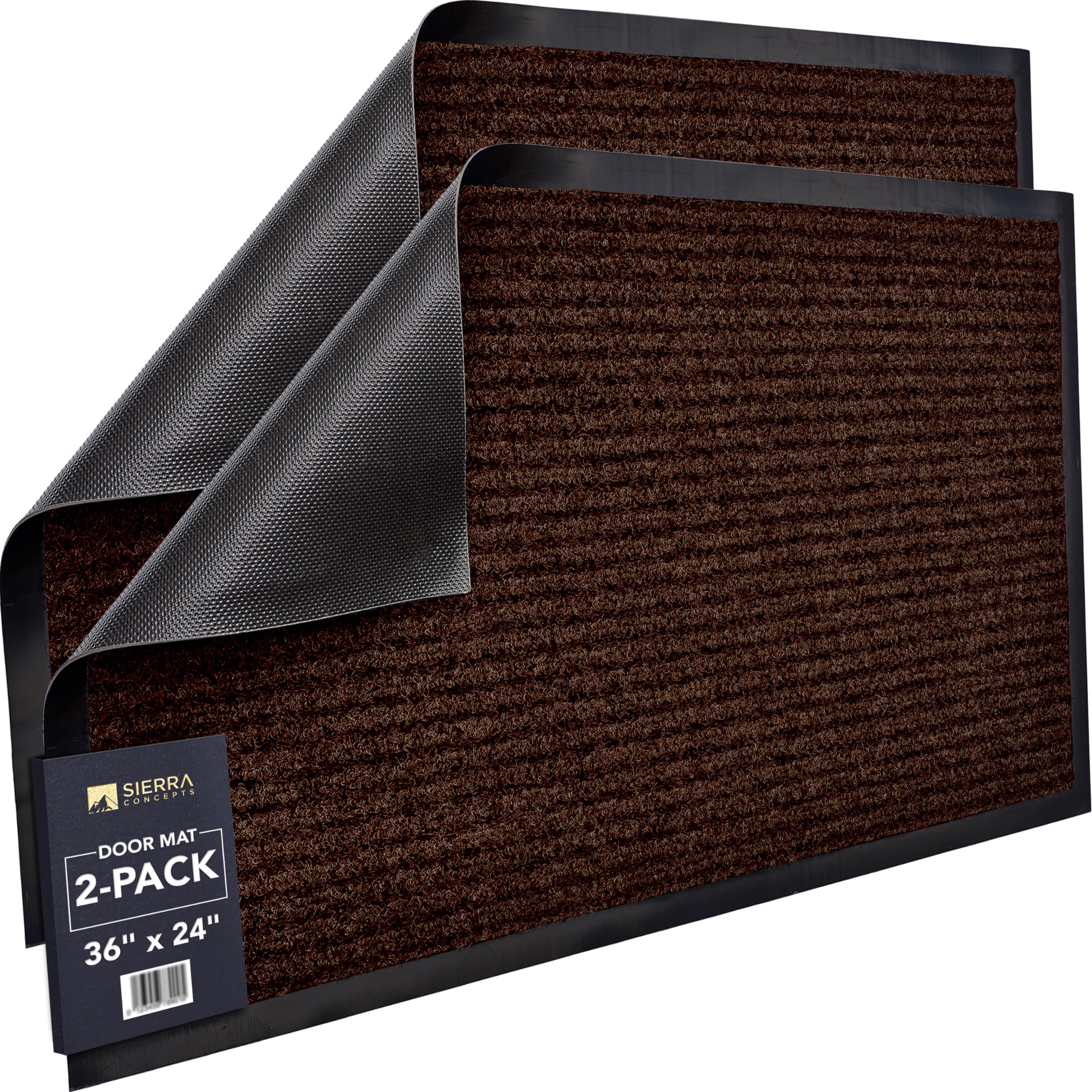 Sierra Concepts 2-Pack Front Door Mat - Large 36 X 24 Welcome Indoor Outdoor Entryway Mats For Shoe Scraper, Ideal For Inside Ou