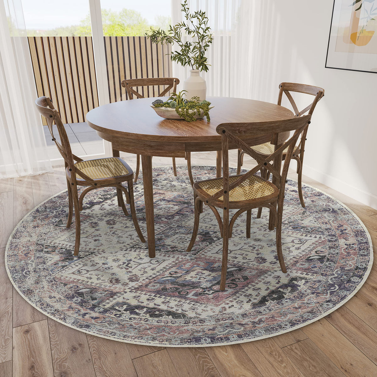 Dalyn Rugs Jericho Jc9 Pearl 4' X 4' Rectangle Soft Round Rug, Easy Clean, Non Shedding, Bedroom, Entry, Living Room, Dining Room, Kitchen Rug
