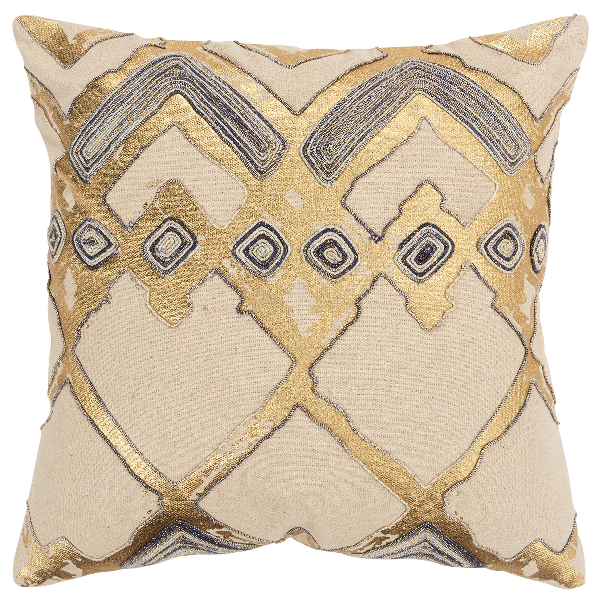 Rizzy Home Geometric 20" x 20" Poly Filled Pillow with Cotton Cover-Natural