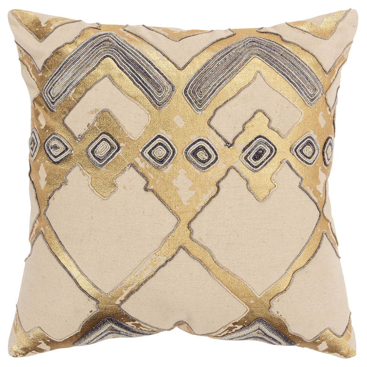 Rizzy Home Geometric 20&quot; x 20&quot; Cotton Pillow Cover in Natural