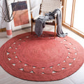 SAFAVIEH Natural Fiber Round Collection 7 Round Rust NF364P Handmade Boho Charm Farmhouse Jute Area Rug