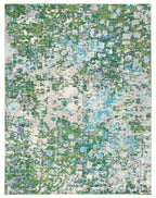 Safavieh Madison Collection Area Rug - 9' X 12', Green & Turquoise, Boho Abstract Distressed Design, Non-Shedding & Easy Care, I