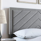 Boyd Sleep Barcelona Upholstered Platform Bed with Headboard and Durable Mattress Foundation with Strong 14 Wood Slat Supports, No BoxSpring Required: Queen, Gray