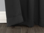 Sun Zero Easton Energy Saving Blackout Rod Pocket Curtain Panel, 40' X 95', Black