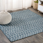 Jonathan Y Smb108C-5Sq Ourika Moroccan Geometric Textured Weave Indoor Outdoor Area-Rug, Bohemian, Rustic, Scandinavian Easy-Cle