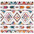 SAFAVIEH Fiesta Shag Collection Area Rug - 4 Square, Cream & Multi, Moroccan Boho Design, Non-Shedding & Easy Care, 0.5-inch Th