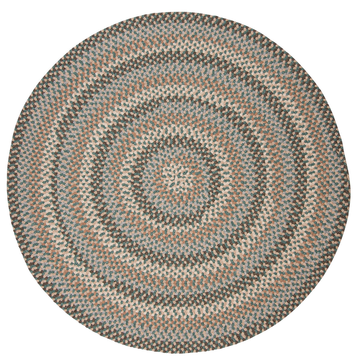 Boston Common Polypropylene Braided Round Rug, 6-Feet, Driftwood Teal