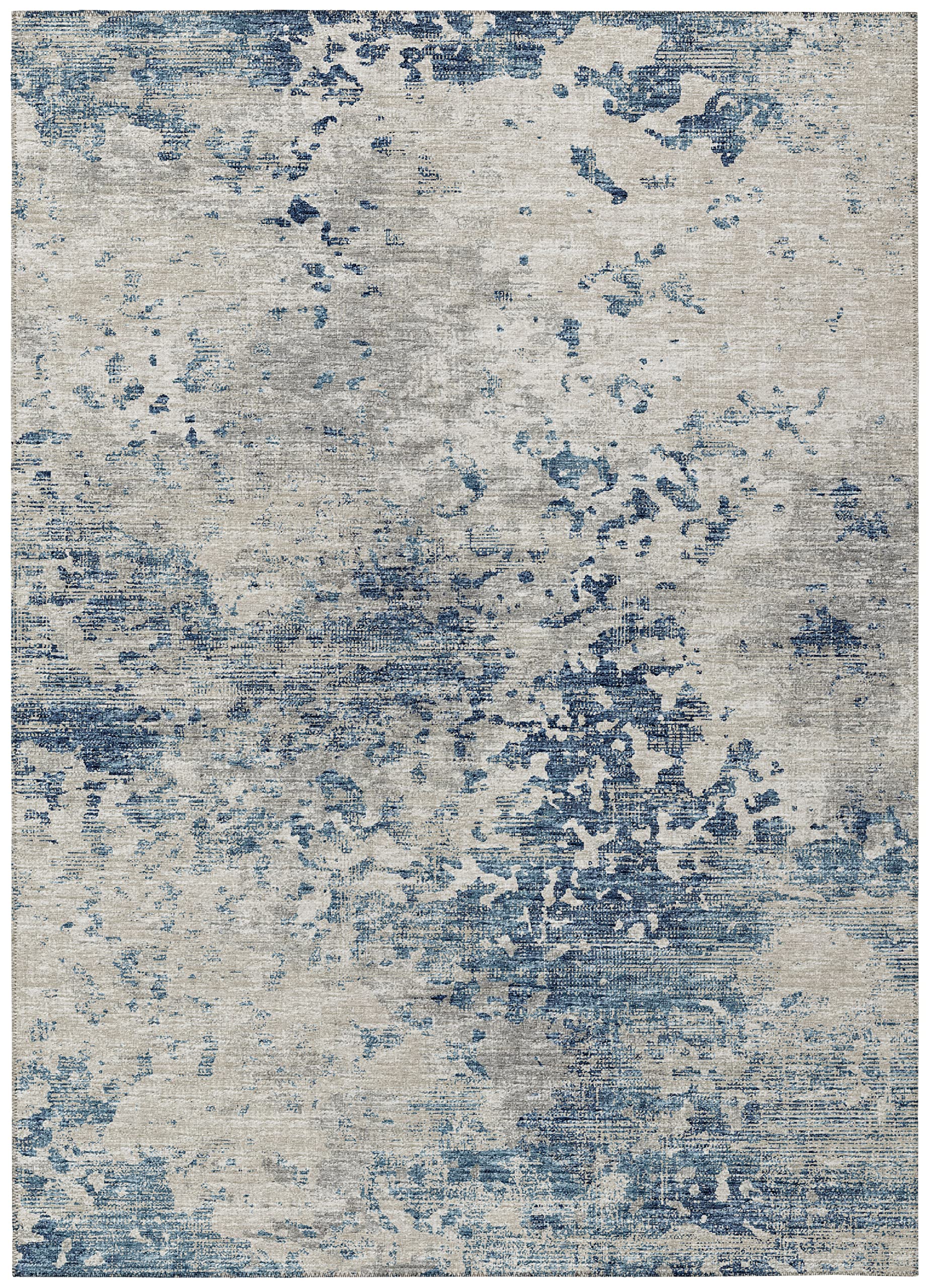 Addison Rugs Indoor/Outdoor Accord Aac35 Blue Washable 5' X 7'6" Indoor Outdoor Area Rug, Easy Clean, Machine Washable, Non Shedding, Bedroom, Living Room, Dining Room, Kitchen, Patio Rug