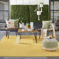 Nourison Essentials Indoor/Outdoor Yellow 7' X 10' Area Rug, Easy Cleaning, Non Shedding, Bed Room, Living Room, Dining Room, Ba