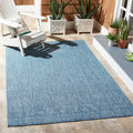 Safavieh Courtyard Collection 6'7' Square Aqua/Navy Cy8235 Indoor/ Outside Waterproof Easy Cleansingpatio Backyard Mudroom Area Mat