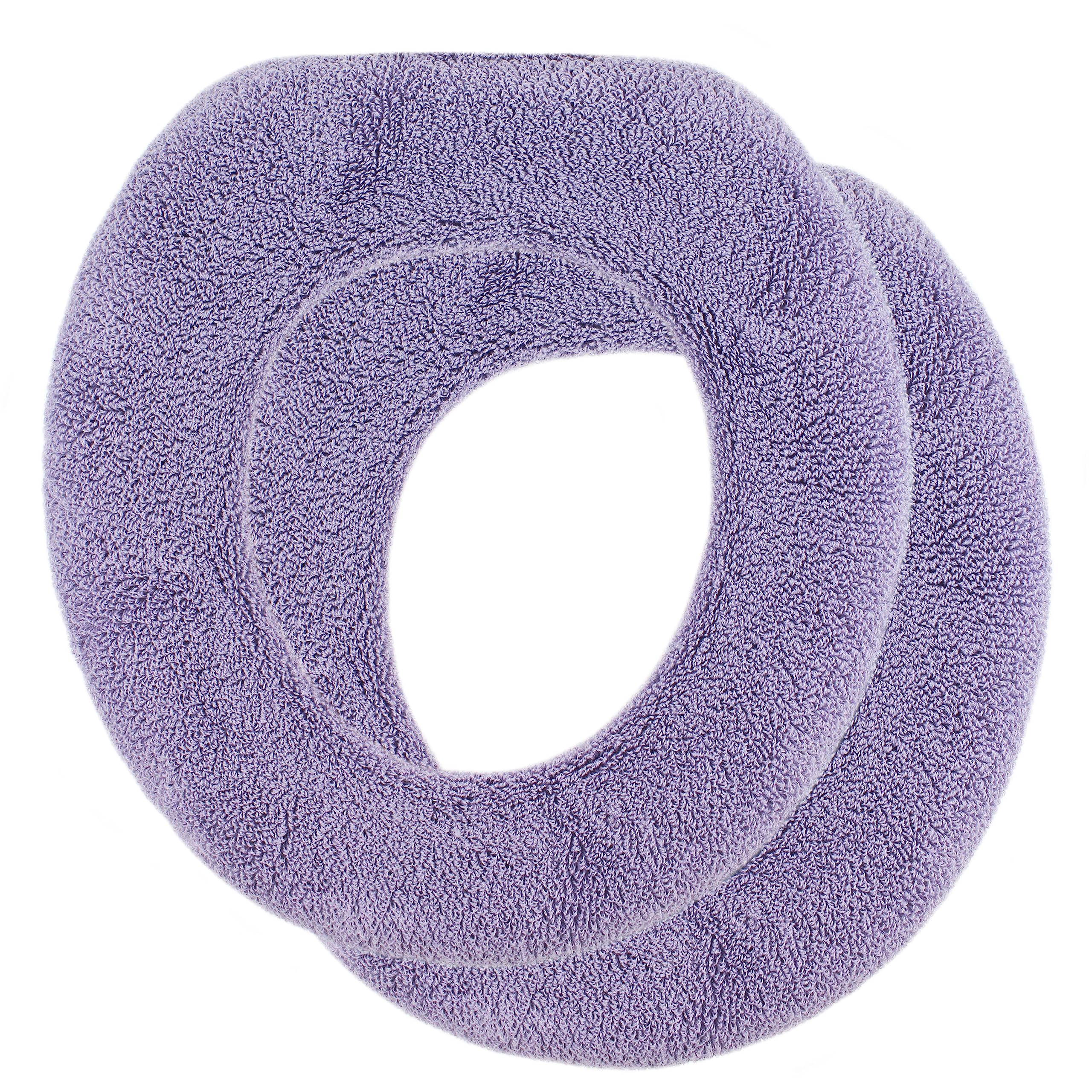 Warm-n-Comfy Soft Toilet Seat Cover - Plush & Thick Fabric Toilet Seat Warmer for Round & Elongated 14x18 Toilet Seats - Reusabl