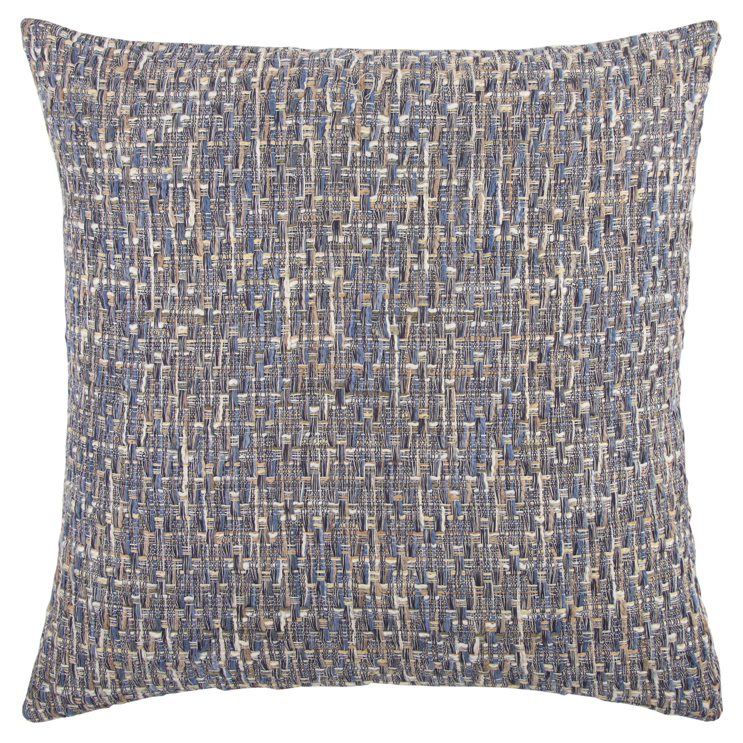 Rizzy Home | T12277 | 22"x22" Blue/Yellow/White Decorative Pillow | Down Fill