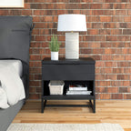 Boyd Sleep Catania, Contemporary Wood Finish, 5 Piece Drawer, Black Nightstand