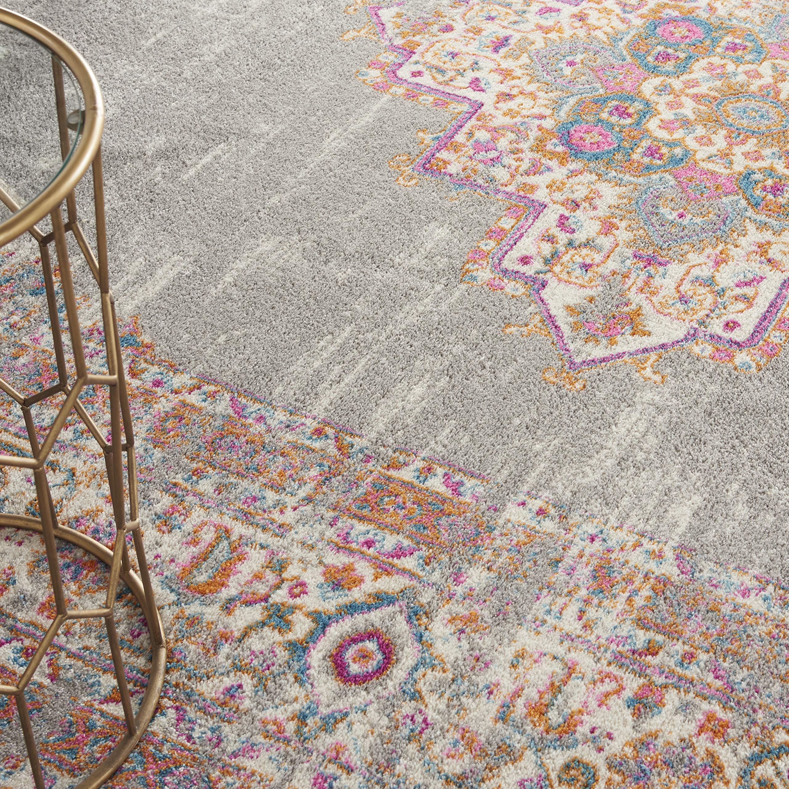 Nourison Passion Grey 9' X 12' Area Rug, Boho, Traditional, Easy Clean, Non Shedding, Bed Room, Living Room, Hallway (9X12)