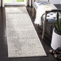 SAFAVIEH Madison Collection Runner Rug - 23 x 16, Silver & Ivory, Snowflake Medallion Distressed Design, Non-Shedding & Easy C